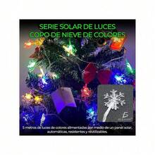 Serie Solar de Luces Copo de Nieve de Colores 5 Metro - Multicolor - Ver 4