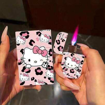 SANRIO 1 pieza Estuche para cigarrillos con diseño de Hello Kitty, capacidad para 20 cigarrillos estándar, apto para paquetes blandos y duros, diseño resistente a la presión (no incluye encendedor)