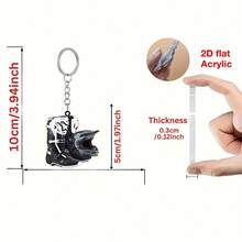 1 chiếc mặt dây chuyền trang trí Giáng sinh hình mũ bảo hiểm xe máy, đồ trang trí treo xe hơi, phụ kiện móc khóa [Hình phẳng 2D] - A - Xem 7