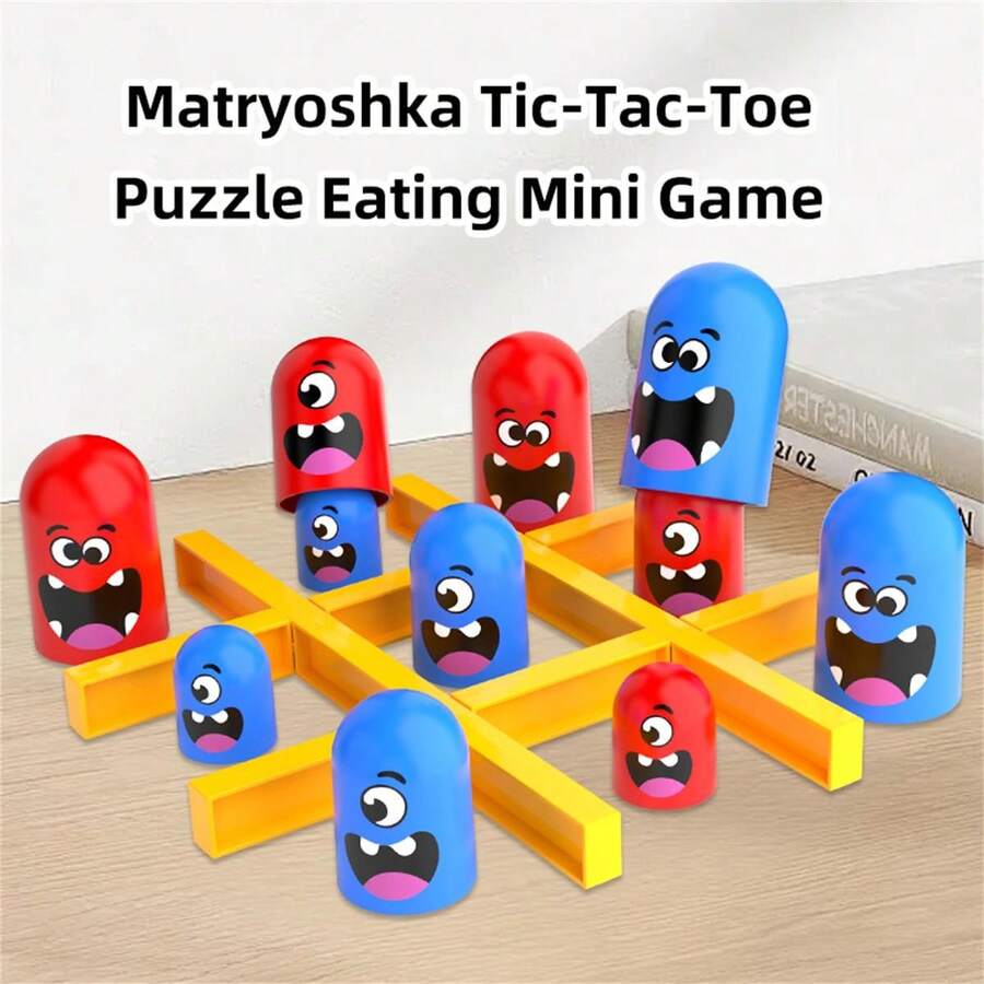 Eat The Cubes Tic Tac Toe, Interactive Tabletop Game For Children 3+, 2-Player Mode, Enhances Parent-Child Bonding And Communication - Multicolor - View 1