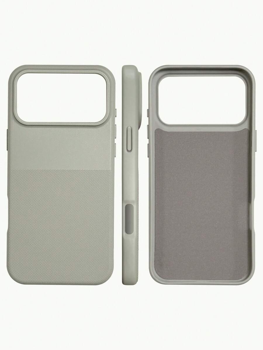 1pc Polka Dot Anti-Slip Phone Case, Flocked Lining Phone Case, Gray Phone Case With Fine Dotted Texture, Skin-Friendly Anti-Slip, Cushioned Shock-Absorbing, Suitable For Business, Daily, Commuting Scenarios, Suitable For Self-Use Or Gift Giving, Compatible With IPhone 17 Pro Max