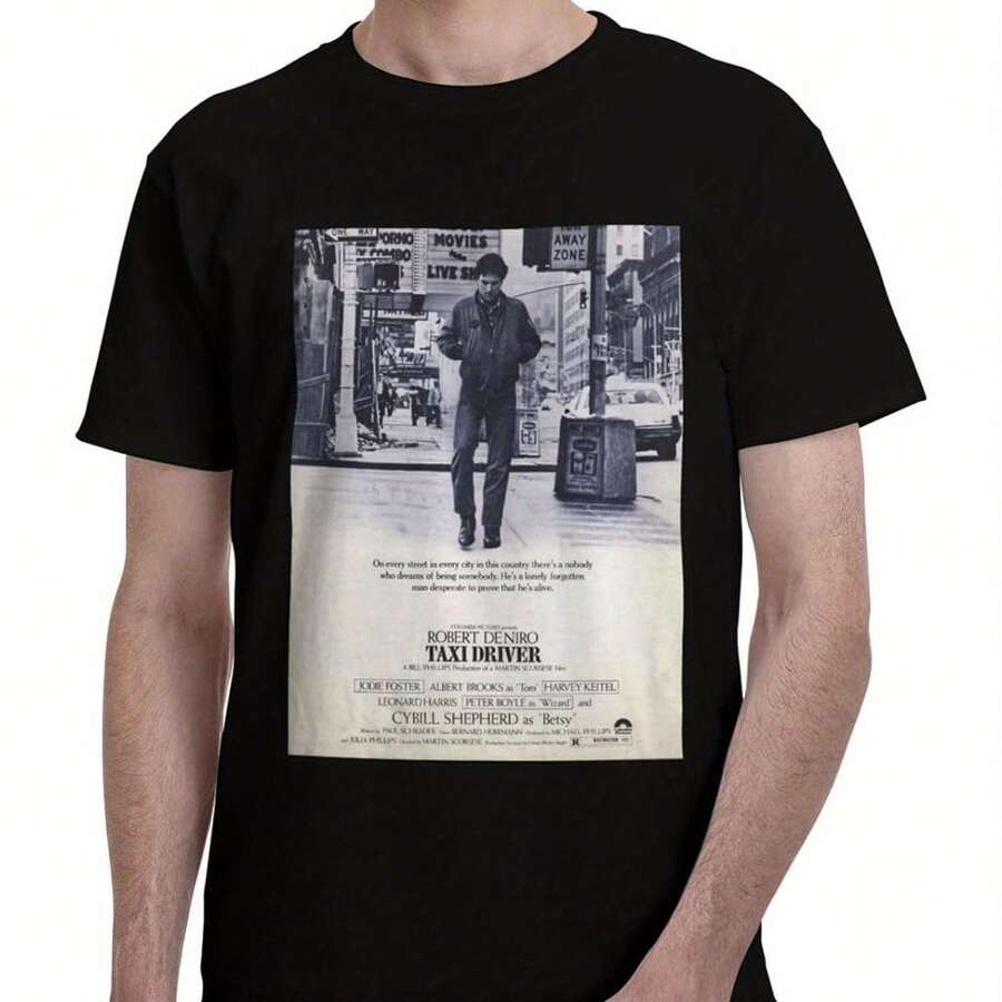 Movie Graphic Tee Vintage Cinema Shirt Soft Breatha - 黑色 - 查看 1
