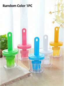 1pc Random Color Portable Barbecue Oil Brush With Storage Box, High Heat Resistant Silicone Bottle Brush Suitable For Camping BBQ, Salad, Baking, Cooking, Frying, Baking, Party And More - Multicolor - View 8