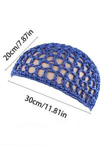 4 chiếc mũ lưới đan tay cho nữ, mũ ngủ bảo vệ tóc, mũ Kufi, lưới giữ tóc, túi lưới. - Nhiều màu - Xem 2