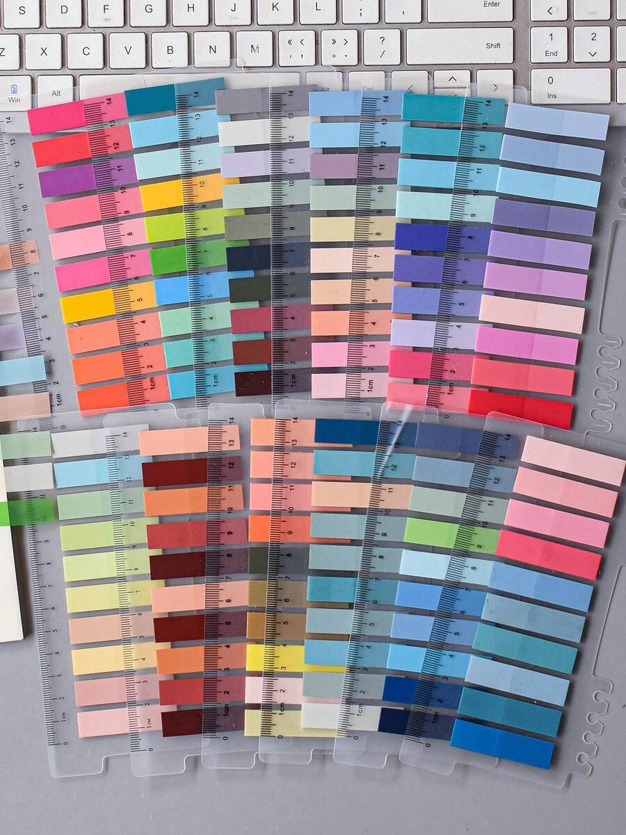 200pcs/400pcs/600pcs/1600pcs Colorful Index Tabs, Morandi Color Gradient Classification Label Stickers, Student Office Book Page Marker Pull Tabs, Made Of Transparent PET Material, Waterproof, Oil-Resistant, Wrinkle-Resistant, Suitable For Most Books, Files, Loose-Leaf Notebooks - one-size - View 1