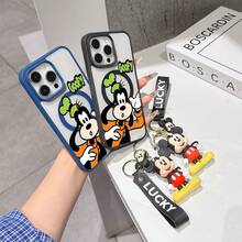 This Disney Mickey Mouse Pattern Lanyard Phone Case Features A Strong Magnetic Closure And Full Coverage Of Acrylic And TPU Material. It's Shockproof, Lightweight, And Suitable For IPhone17/16/11/13/15/15 Plus/15 Pro/15 Pro Max/12/14 Pro Max/11 Pro Max/12 Pro/12 Pro Max/13. It's A Popular Birthday Gift, Business Gift, Durable, Stain-Resistant, And Fingerprint-Resistant New Phone Case For Men And Women. It Also Includes A Mickey Mouse Phone Case And Mickey Mouse Doll Bracelet. Compatible With SamsungGalaxy S20, S21, S22, S23, And S24 Series. It's The Perfect Gift For Friends And Family. This Stylish Phone Case Is Fun, Lightweight, And Durable. IPhone17 Pro Max Phone Case, Minnie Phone Case. - màu đen - Xem 4