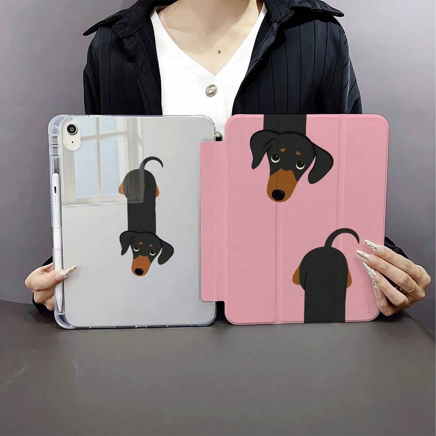 1 chiếc ốp lưng máy tính bảng in hình chó Dachshund màu hồng, tương thích với iPad thế hệ thứ 10 10.9 inch 2022 / Air 13 (M3 2025) / Air 11 (M3 2025). Tương thích với SAMSUNG, , Oppo Pad, Matepad, Vivo Pad, Honor Pad. - Nhiều màu - Xem 1