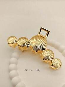 1pc Fashion Summer Beach Seashell Texture Striped Hair Clip, Women Elegant Holiday Hair Accessory, Ocean Element Hair Claw, Hair Clip For Autumn/Winter Holiday Outfit Women Bandanas Winter Hair Accessories Elegant Claw Clip Vavay Holiday Essential - 多色 - 查看 7