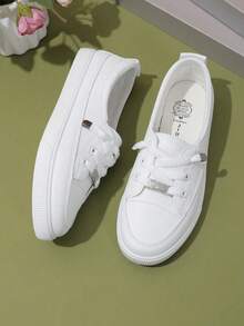 ✨ Hot Selling 2026 Autumn Platform Shoes, Waterproof Leather, Versatile Sneakers, Heel-Lengthening And Slimming Slip-On Casual Shoes For Women, Spicy Style #PlatformShoes, Slip-On Lace-Up + Heel Pull-Out - 白色 - 查看 2
