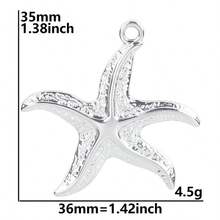 1pc Fashionable Versatile 304 Stainless Steel Gold/Silver Squid, Starfish, Shell Pendant, Suitable For Jewelry DIY, Ocean Series - Silver - View 12