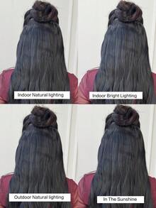 3 Pieces Set 24-Inch Long Wavy Clip-In Hair Extensions, High-Temperature Resistant Synthetic Hair, Easy To Wear, Suitable For Women - Black Brown - View 6