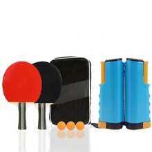 Juego de raquetas de tenis de mesa, incluye 2 raquetas, 3 pelotas, 1 red y 1 bolsa de transporte - Multicolor - Ver 12