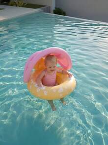 1 pieza Anillo de sombra inflable con forma de animal, esencial para la playa, piscina, fiestas y tomar el sol en verano - Multicolor - Ver 3