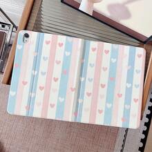 1 chiếc ốp lưng máy tính bảng họa tiết sọc pastel và trái tim, có khe cắm bút, chân đế từ tính đa góc, tự động bật/tắt màn hình, tương thích với iPad Pro/Air, , Pad 5/6/29, Oppo Pad, Matepad, Vivo Pad, Honor Pad, Xiaoxin Pad - Nhiều màu - Xem 2