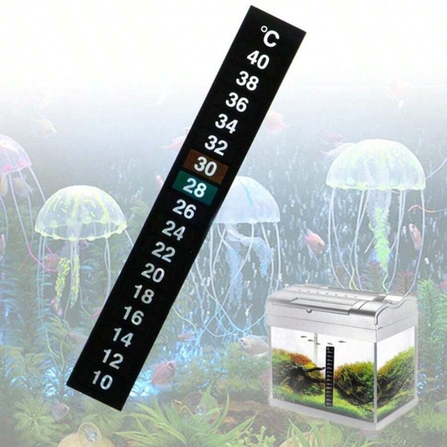 Pegatina de temperatura para acuario, pegatina de termómetro sensible a la temperatura que cambia de color, pegatina de temperatura para acuario 10~40°C - Negro - Ver 1