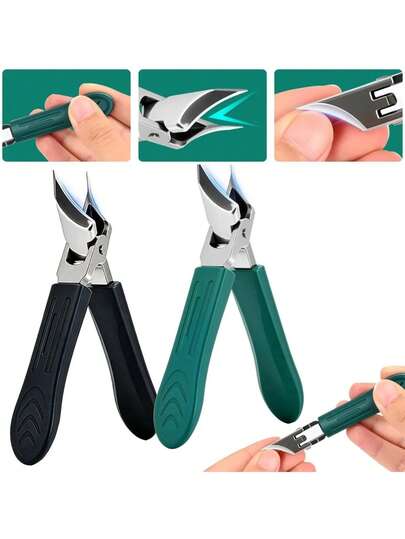 1pc Angled Nail Clipper - Suitable For Thick, Hard Nails And Ingrown Nails. Made Of High-Quality Stainless Steel, These Splash-Proof Nail Clippers Feature A Spacious Angled Blade Design Specifically For Trimming Thick Fingernails And Toenails.