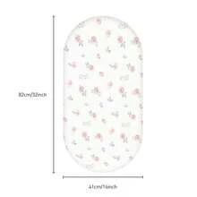 2件套100%有机棉婴儿床垫套，适用于标准尺寸婴儿床（33英寸x17英寸），柔软透气，男女宝宝通用。 - Cotton Bassinet Sheet - 查看 6