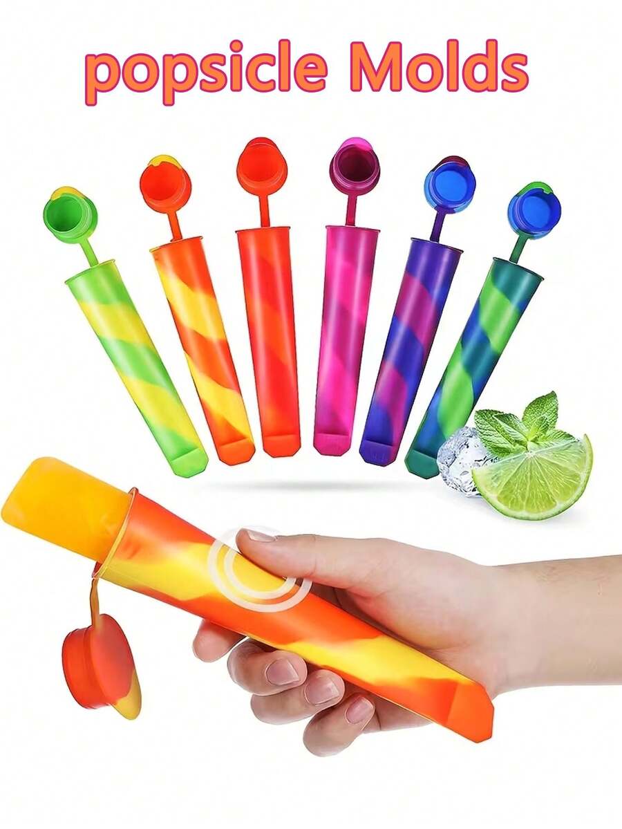Reusable Silicone Ice Pop Mold With Lid, Popsicle Maker Suitable For Ice Pops, Yogurt Pops, Jelly, Summer Kitchen Supplies, Kitchen Tools & Accessories