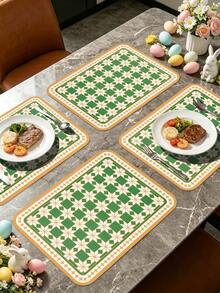 1/120pcs, Rectangular PU Leather Placemats, Waterproof & Oil-Resistant Decorative Mats, Washable Tableware Pads, Non-Slip Odorless Protective Mats, Suitable For Restaurants, Cafes, Homestays, Fits Holidays, Parties, Gatherings, Birthdays, Weddings, Dinner Parties. - Multicolor - View 7