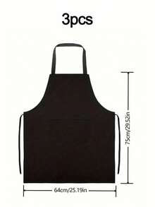 1pc Apron With Pockets, Oil-Resistant Kitchen Apron, Waist Length, Unisex, Suitable For Cooking And Catering, Fashionable Kitchen Workwear - Multicolor - View 18