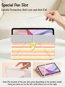 Ayotu 粉黄条纹柠檬图案翻盖支架保护套，兼容 iPad A16、iPad Air 8 (M4) 2026 (11 英寸)/2026 (13 英寸)、iPad Pro 13 12.9 11、iPad Air 11 13、iPad Mini、iPad Air 11 英寸、Kindle（第 11 代-2024 年）、Kindle Paperwhite 第 12 代 2024 年款。 - 彩色 - 查看 6