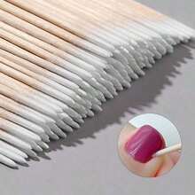 100pcs/200pcs Nails Wood Swab Clean Sticks Bud Tip Wooden Head Manicure Detail Corrector Nail Polish Remover Art Tool(Some Styles Are Random) - 杏 - 查看 12