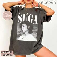 K.POP Vintage Su Ga  Shirt K.POP Retro 90s Tee Su Ga Gift Shirt For Fan - màu đen - Xem 1