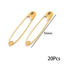20 件/包 304 不锈钢 18k 镀金别针缝纫配件大号别针和迷你胸针 DIY 珠宝制作配件 - 金黃色 - 查看 13