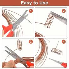 Dây đồng tròn nguyên chất T2 dài 5m/196,85in, thích hợp để định vị cây trồng, tạo hình bonsai, điêu khắc và làm đồ thủ công DIY, đáp ứng nhu cầu kết nối của các dự án thủ công và thiết bị. - dây đồng - Xem 6