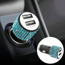 1 pièce Chargeur de voiture avec strass étincelants, chargeur rapide Type-C PD 20W et USB QC3.0, 12/24V universel pour voiture, camion, SUV, câble de charge rapide 3-en-1 pour téléphones, écouteurs, caméra de tableau de bord, GPS, drones, cadeau idéal pour anniversaire, vacances et accessoires automobiles - Chargeur de voiture - Voir 43