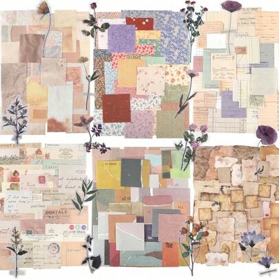 30 piezas Juego de papel vintage para scrapbooking, papel decorativo estético retro adecuado para diarios, planificadores, diarios, manualidades, útiles escolares