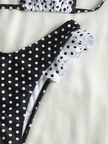 Bộ bikini chấm bi đen trắng ngọt ngào dành cho nữ, chất liệu co giãn thoải mái, đồ bơi đi biển thanh lịch, phù hợp cho mùa hè, kỳ nghỉ của phụ nữ, du lịch biển, tiệc tùng, các hoạt động ở bãi biển và hồ bơi. - Nhiều màu - Xem 7