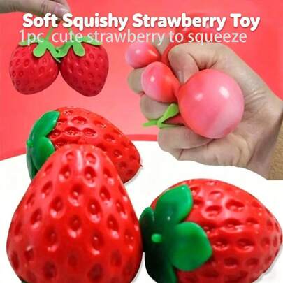 1pc Extra Large Strawberry Plush Doll - Slow Rebound Breathable Fruit Sensory Doll, Fun Interactive Decor For Christmas, Thanksgiving, Birthday Party Gifts, Doll, Strawberry Gift, Christmas Gift