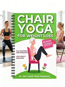 Chair Yoga For Seniors Over 60 Book & Chart, Chair Yoga For Weight Loss & Toning, 30-Day Challenge, Exercise Book For Seniors Over 60 - Blue Code Book - View 6