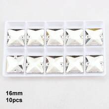 Transparent Clear Glass Crystal, Various Shapes, Shiny Handmade Crystal Rhinestone Decorative Beads, Flat Bottom Drilled Gemstones, DIY Accessories, Can Be Sewn Onto Clothes, Dresses, Bags, Shoes, Brooches, Earrings, Handicrafts - Multicolor - View 32
