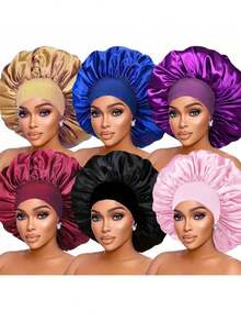 Mũ ngủ bằng satin, có thể điều chỉnh, dành cho nam và nữ, ôm sát tóc thoải mái khi ngủ, chất liệu mềm mại. - Nhiều màu - Xem 7