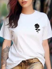 Camiseta con Estampado de Gestos de Corazón - Blanco 3 - Ver 1
