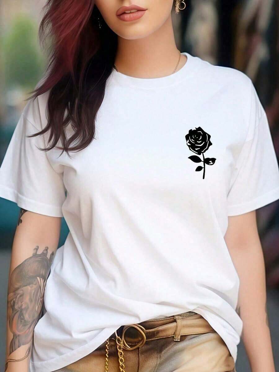 Camiseta con Estampado de Gestos de Corazón - Blanco 3 - Ver 1