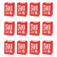 25*35*15cm 4/12 Multi-Color Thickened Handbag, Gift Bag With Heart & Letter Design, Transparent Window, Flower & Gift Packaging Bag - View 8