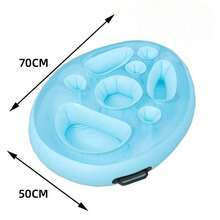 1 pieza Flotador inflable impermeable para bebidas de bar, cubo de hielo multifuncional para fiesta en la piscina con portavasos, estante inflable portátil de PVC para cubo de hielo, portavasos flotante, accesorio de piscina de verano con bandeja con agujeros - Varios estilos - Ver 6