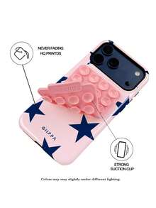 A Stylish Phone Case That Does Not Include A Lanyard Or Stand. GIIPPA Phone Case With A Red Star Design, Compatible With The 17 Pro, 16 Pro, 15 Pro, And 14 Pro. A Stylish And Interesting Korean-Style Phone Case, Also Compatible With The 11/12/13/14/15/16 Pro Plus. Stylish Design Suitable For Both Men And Women. A Great Gift For Christmas, Valentine's Day, Easter, Wedding Season, And Birthdays For Girlfriends. - 粉紅色 2 - 查看 7
