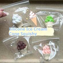 硅胶冰淇淋甜筒软胶玩具，迷你逼真食物造型，减压玩具，手指玩具，挤压玩具，缓解焦虑玩具，适合青少年 - 彩色 - 查看 8