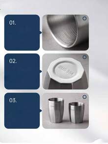 1 chiếc cốc hai lớp bằng thép không gỉ 304 kháng khuẩn, thích hợp làm cốc bia, cốc nước lạnh, cốc cà phê, cốc súc miệng. - Bạc - Xem 6