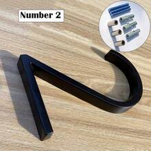 125mm Black Metal Floating Door Number Outdoor Sign, Suitable For Patios, Modern Mailbox Sign - A - View 9