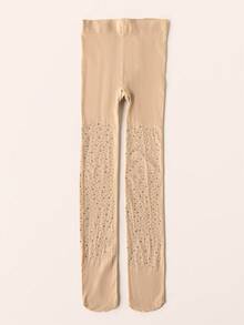 1pc Girls' Rhinestone Embellished Solid Color Tights, Suitable For All Seasons - Multicolor - View 26