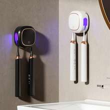 1pc Automatic UV Toothbrush Sanitizer, Wall-Mounted Toothbrush Holder With Auto Sterilization Function, 2 Toothbrush Slots With USB Fast Charging And Hot Air Drying, Bathroom Toothbrush Sterilizer, Bathroom Accessories, Bathroom Storage - Multicolor-rA966 - View 5