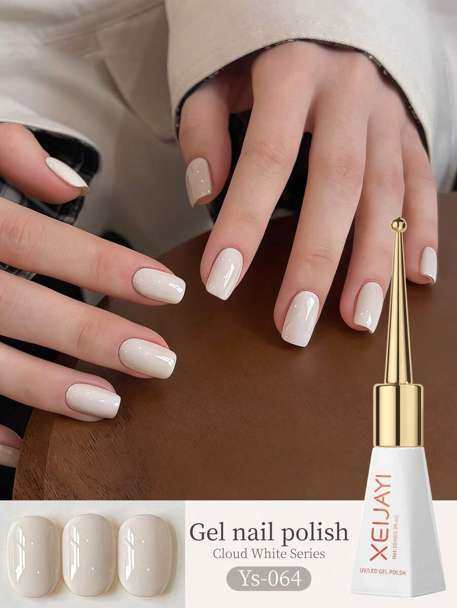 XEIJAYI 1 Bottle 10ml Moonlight White Gel Nail Polish - Long-Lasting Gloss, High Saturation Shine, Durable Nail Gel, Suitable For Nail Salon DIY Women's Gift - White - View 1