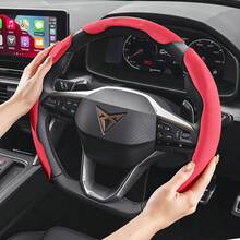 Hocasen Bọc vô lăng Kupra Alcantara Suede, thiết kế thể thao mới, phân đoạn, chống trượt, lắp đặt nhanh, siêu mỏng, phù hợp với Formentor/Leon/Leon Sportstourer/Born/Ateca/Tavascan/Terramar, màu đen, nâu, nâu mocha, cam, đỏ, xanh lá cây. - Bọc vô lăng thể thao bằng da lộn phân đoạn - Xem 7