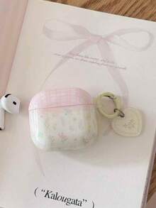 1pc New Minimalist Fresh Flower & Heart Design 4/3/1/2 Pro Bluetooth Earphone Protective Case, Unique Cute Personalized Gift For Girlfriend, Best Friend - Multicolor - View 4