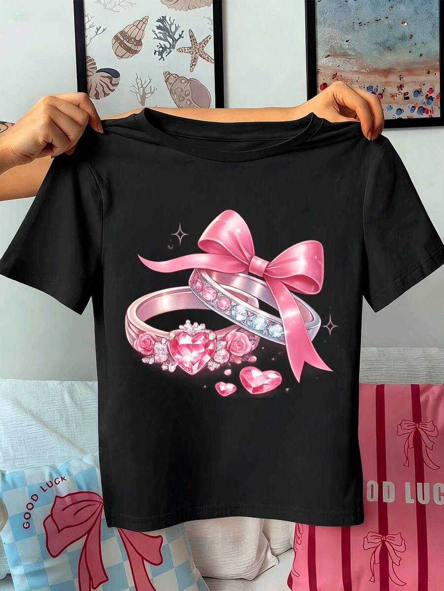 Dam-T-shirts - Svart - Visa 1